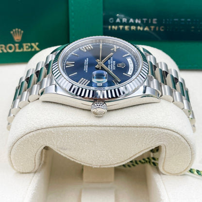 Rolex Day-Date 40 White Gold Bright Blue Dial President