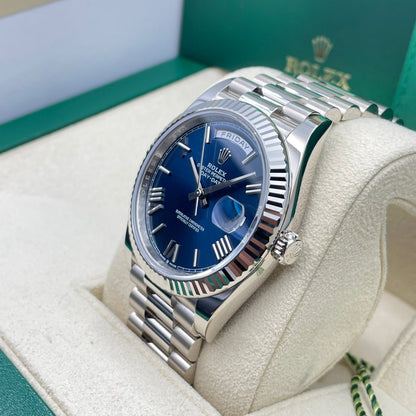 Rolex Day-Date 40 White Gold Bright Blue Dial President
