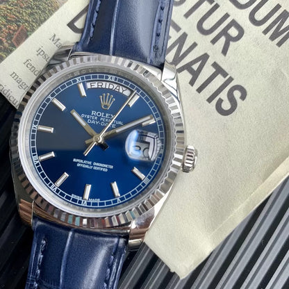 Rolex Day Date Oyster Collection Blue Leather Band 621490