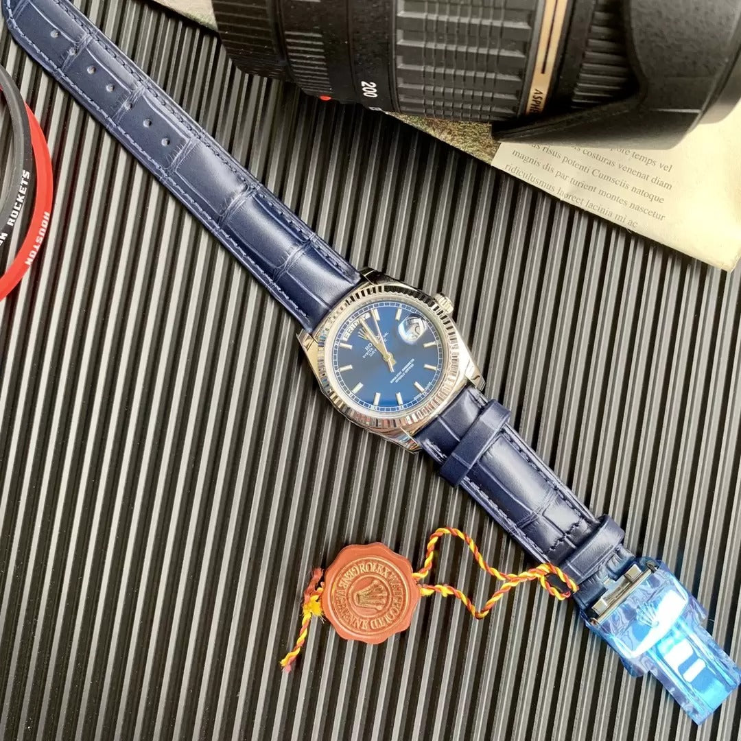 Rolex Day Date Oyster Collection Blue Leather Band 621490