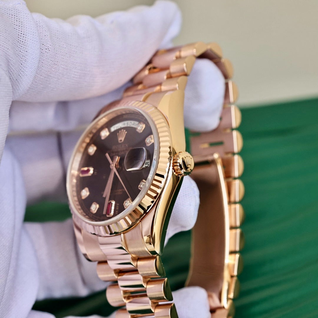 Rolex Day Date President Everose Gold Chocolate Dial 36mm 118235