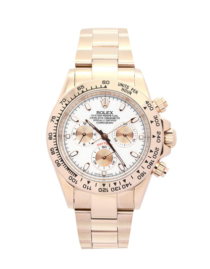 Rolex Daytona 116505 Rose Gold Oyster Ivory Baton Dial