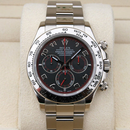 Rolex Daytona 116509 Black Racing Dial 18k White Gold Chronograph Watch