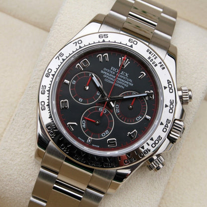Rolex Daytona 116509 Black Racing Dial 18k White Gold Chronograph Watch