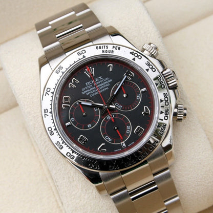 Rolex Daytona 116509 Black Racing Dial 18k White Gold Chronograph Watch