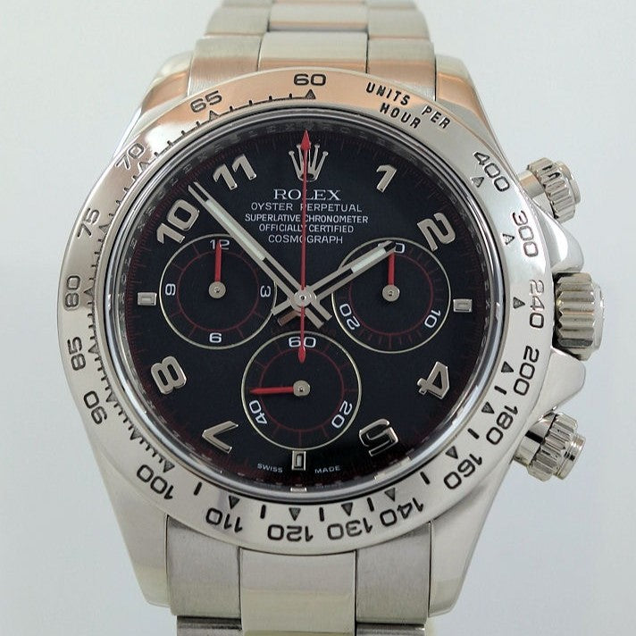 Rolex Daytona 116509 Black Racing Dial 18k White Gold Chronograph Watch