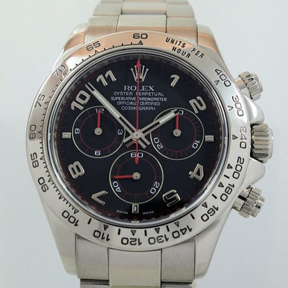 Rolex Daytona 116509 Black Racing Dial 18k White Gold Chronograph Watch