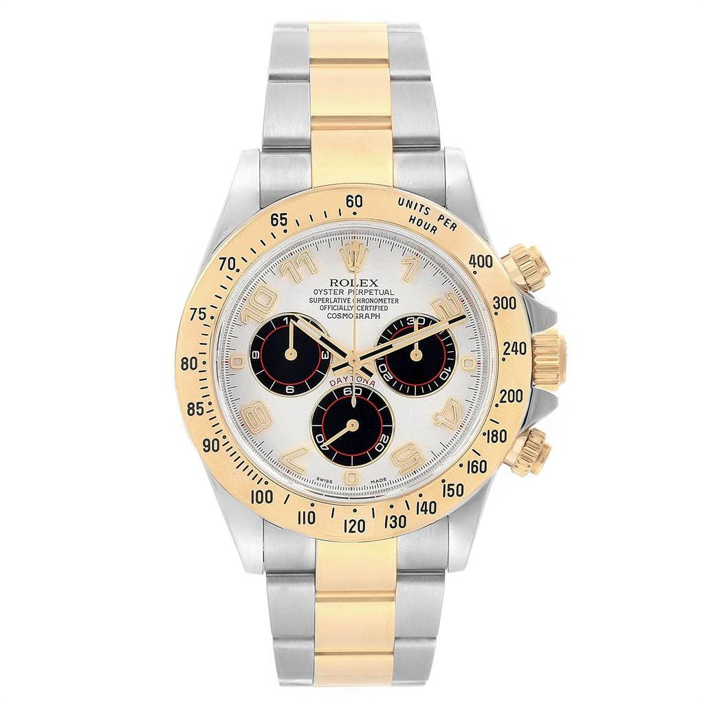 Rolex Daytona 116523 Yellow Gold Oyster White Arabic Dial