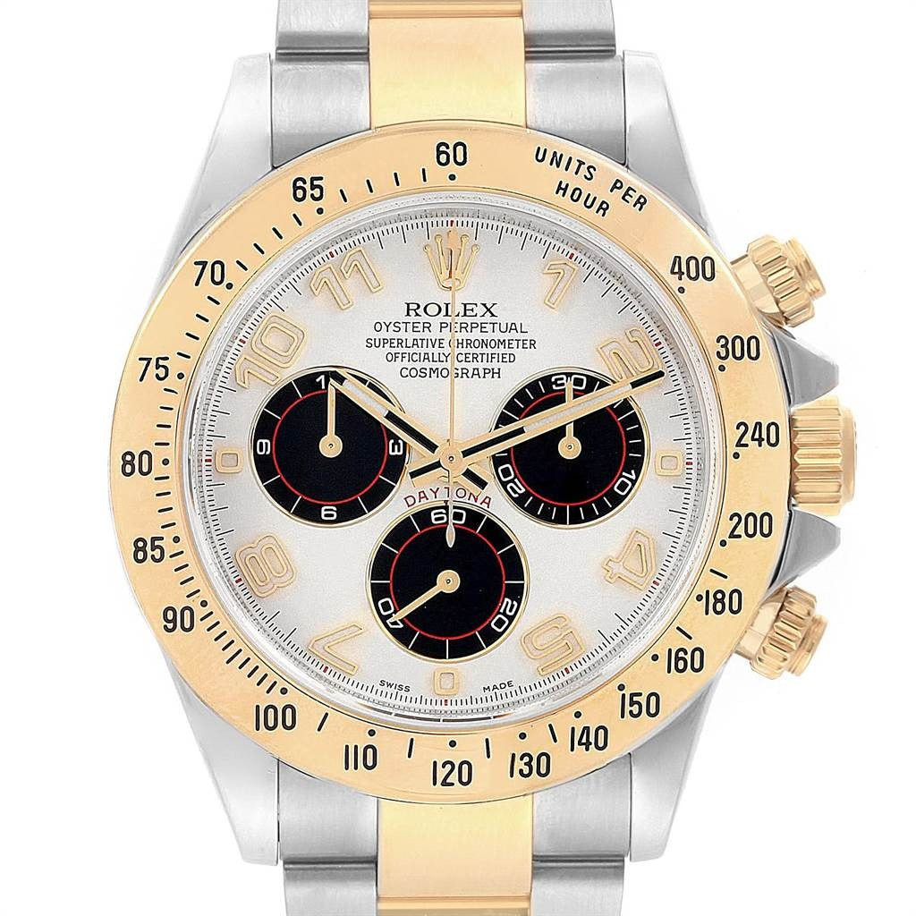 Rolex Daytona 116523 Yellow Gold Oyster White Arabic Dial