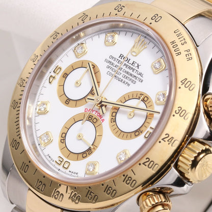 Rolex Daytona 116523 Yellow Gold Oyster White Diamond Dial