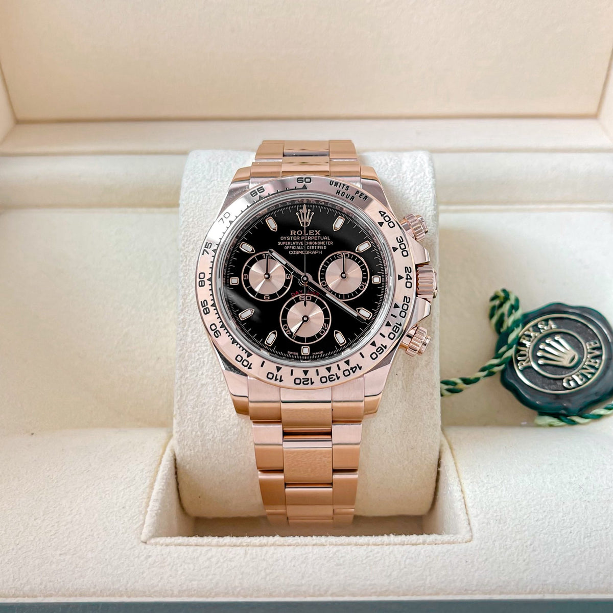 Rolex Daytona Cosmograph Oyster 40 Mm Everose Gold Bright Black And Sundust Dial M126505 0001