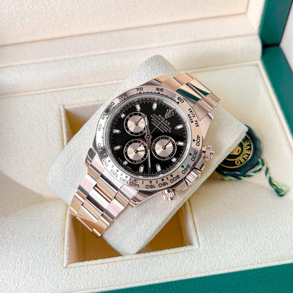 Rolex Daytona Cosmograph Oyster 40 Mm Everose Gold Bright Black And Sundust Dial M126505 0001