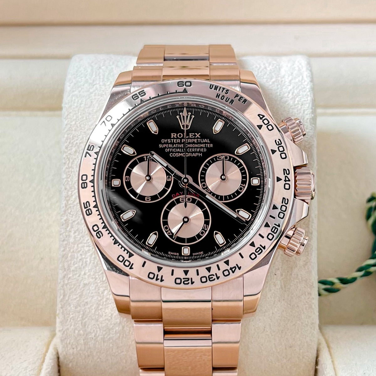 Rolex Daytona Cosmograph Oyster 40 Mm Everose Gold Bright Black And Sundust Dial M126505 0001