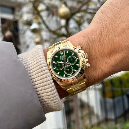 Rolex Daytona Green Dial Yellow Gold Oyster