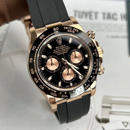 Rolex Daytona Rose Gold Oysterflex Black Dial 116515LN