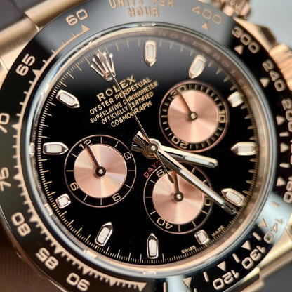 Rolex Daytona Rose Gold Oysterflex Black Dial 116515LN