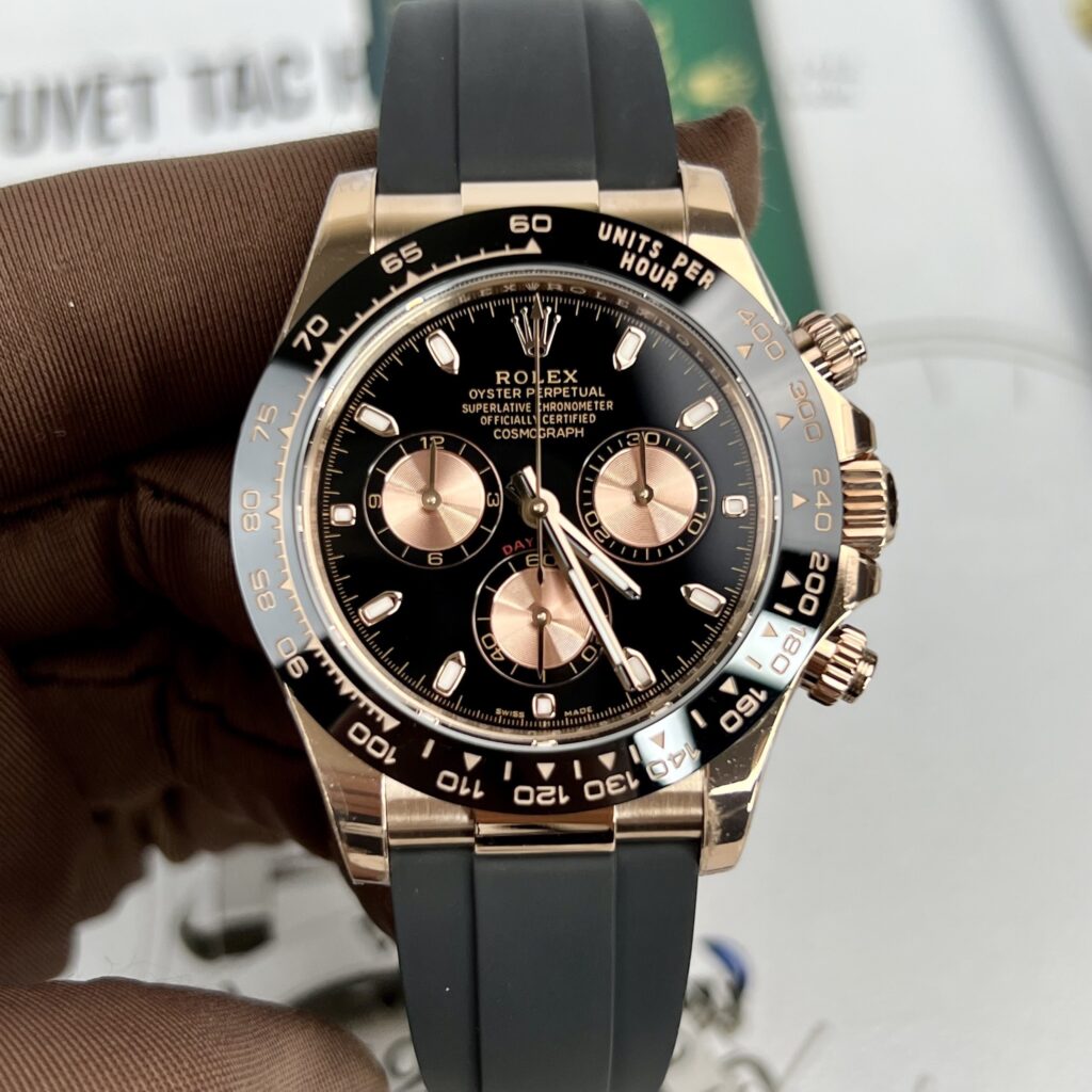 Rolex Daytona Rose Gold Oysterflex Black Dial 116515LN