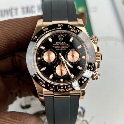 Rolex Daytona Rose Gold Oysterflex Black Dial 116515LN