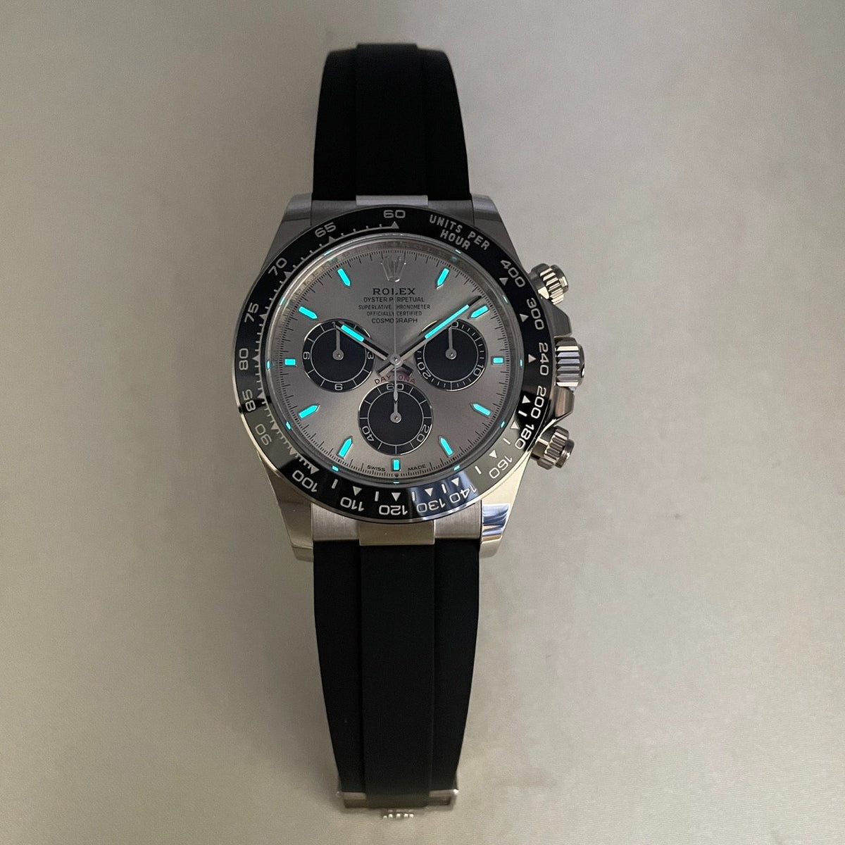 Rolex Daytona Steel Dial White Gold Oysterflex