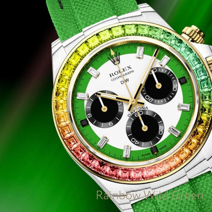 Rolex DiW Rainbow Wild Green Daytona