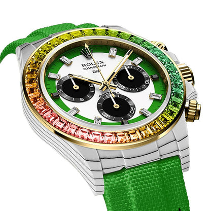 Rolex DiW Rainbow Wild Green Daytona