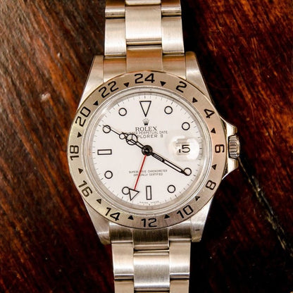 Rolex Explorer II 16570 SS AT White Dial