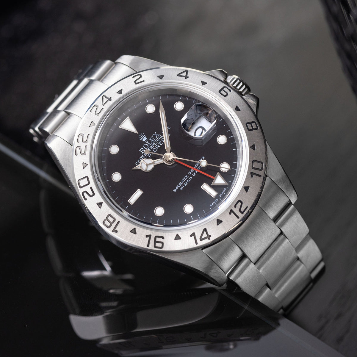 Rolex Explorer II 16570 Stainless Steel Black Dial 40MM Mens