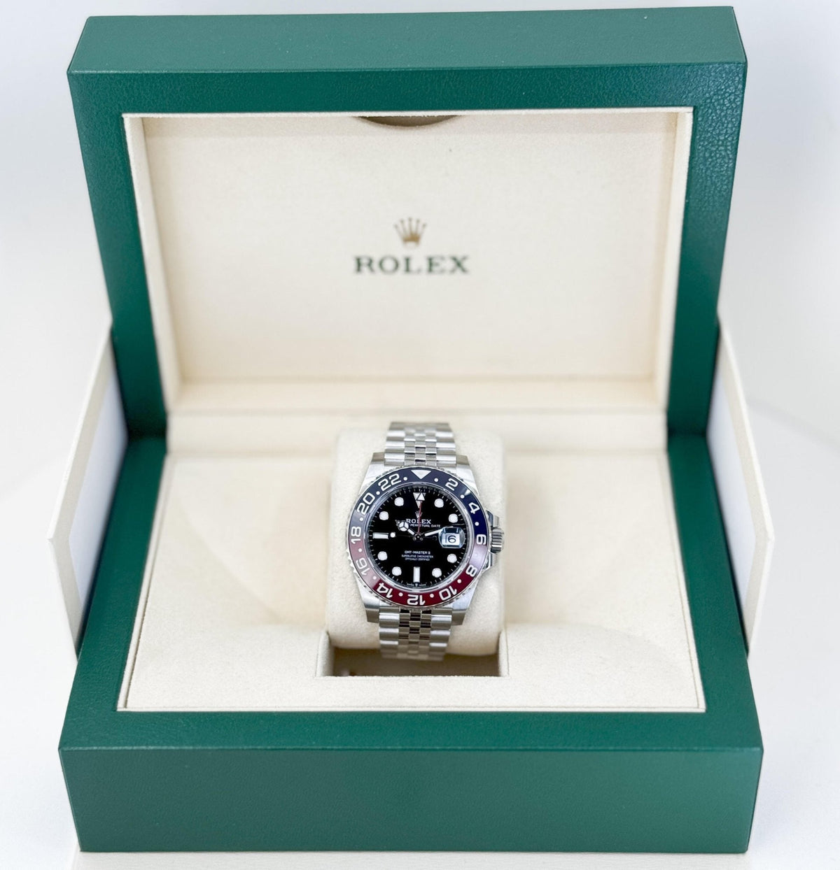 Rolex Gmt-Master Ii Blue And Red Pepsi Bezel Jubilee Bracelet Automatic Black Dial Mens Watch 126710Blro
