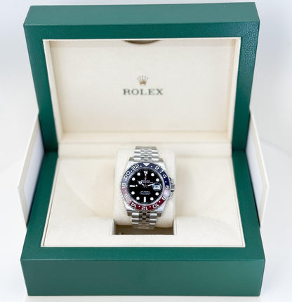 Rolex Gmt-Master Ii Blue And Red Pepsi Bezel Jubilee Bracelet Automatic Black Dial Mens Watch 126710Blro