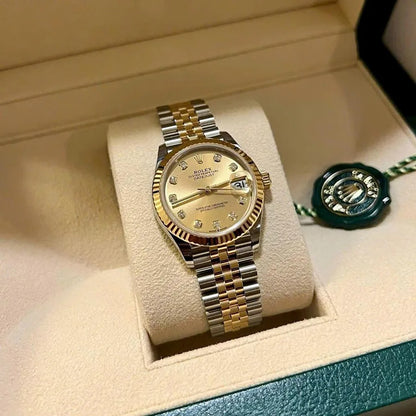 Rolex Lady Datejust Champagne Diamond Dial Steel And 18K Yellow Gold Automatic Watch
