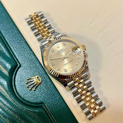 Rolex Lady Datejust Champagne Diamond Dial Steel And 18K Yellow Gold Automatic Watch