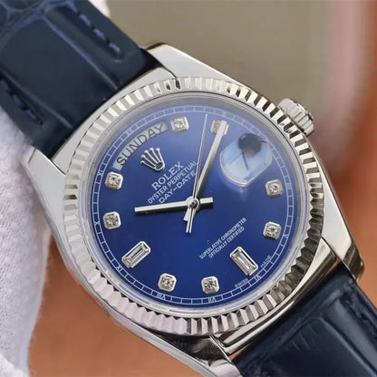 Rolex Mens 36 MM Day-Date 118139 blue