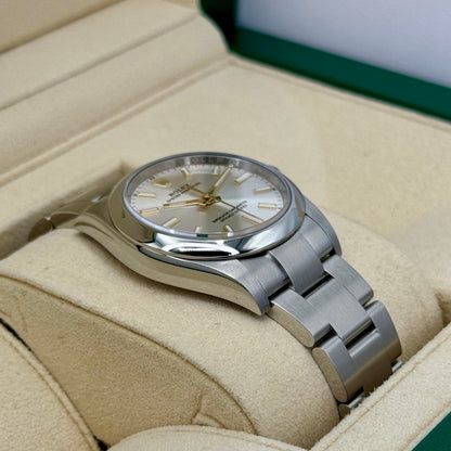 Rolex Oyster Perpetual 34Mm Silver
