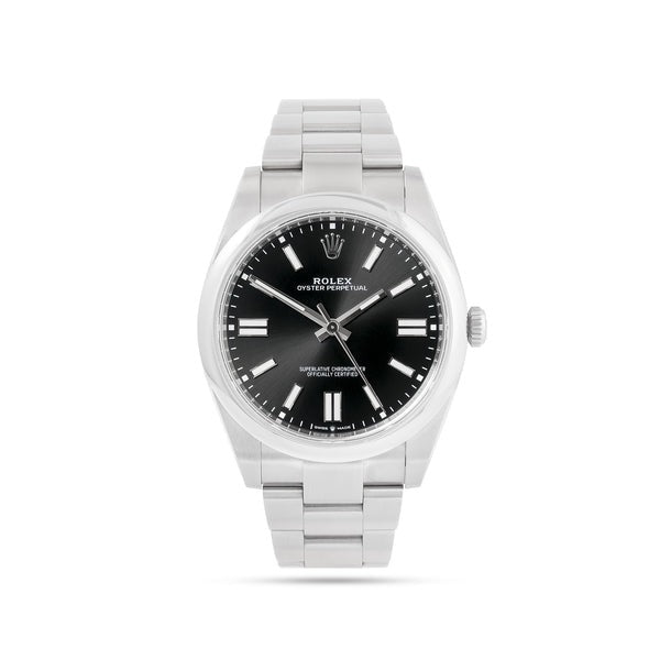 Rolex Oyster Perpetual 41 Mm Bright Black Dial Oyster Bracelet M124300 0002