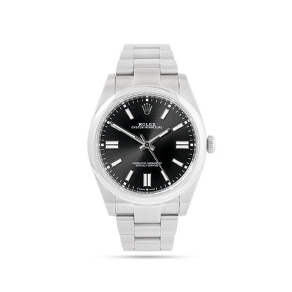 Rolex Oyster Perpetual 41 Mm Bright Black Dial Oyster Bracelet M124300 0002