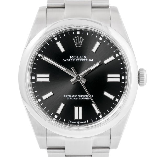Rolex Oyster Perpetual 41 Mm Bright Black Dial Oyster Bracelet M124300 0002