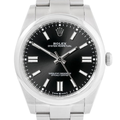 Rolex Oyster Perpetual 41 Mm Bright Black Dial Oyster Bracelet M124300 0002