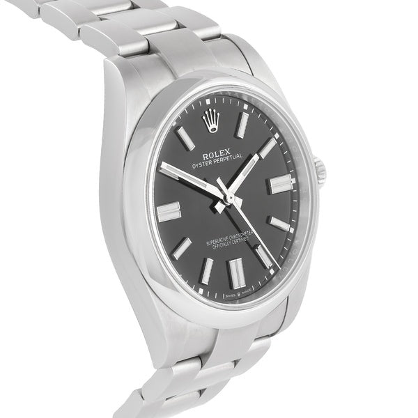 Rolex Oyster Perpetual 41 Mm Bright Black Dial Oyster Bracelet M124300 0002