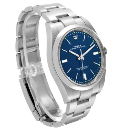 Rolex Oyster Perpetual Blue Dial Stainless Steel Case And Bracelet