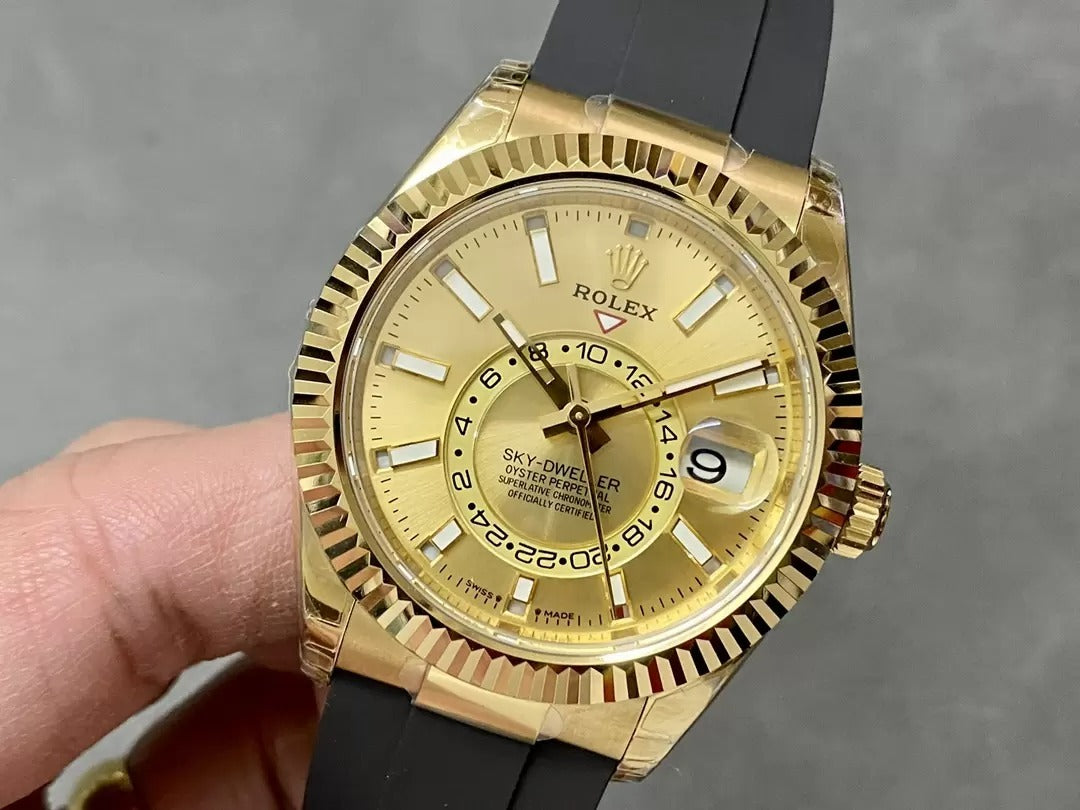 Rolex Sky-Dweller 326238 Yellow Gold Oysterflex 42Mm