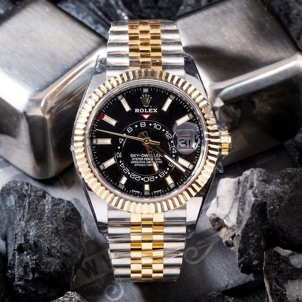 Rolex Sky-Dweller 326933 Steel & Yellow Gold Jubilee Bracelet Black Dial 2022 42Mm