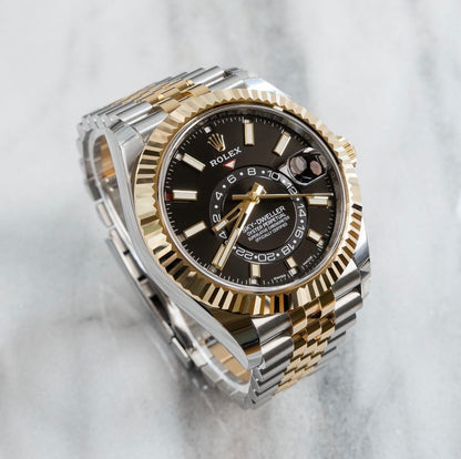 Rolex Sky-Dweller 326933 Steel & Yellow Gold Jubilee Bracelet Black Dial 2022 42Mm