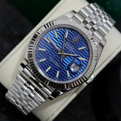 Rolex Steel Datejust 41Mm Jubilee Blue Motif 126334-0032 New