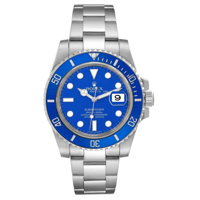 Rolex Submariner White Gold Blue Face 116619LB