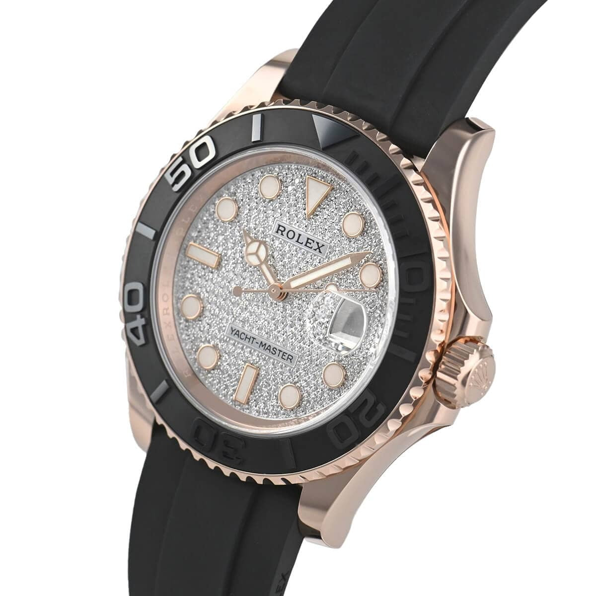 Rolex Yacht Master 40 Mm Everose Gold Diamond Paved Dial Oyster Bracelet M126655 0005