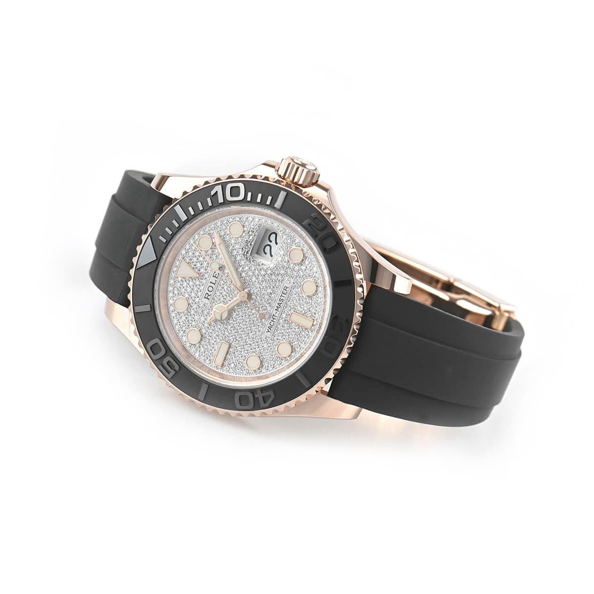 Rolex Yacht Master 40 Mm Everose Gold Diamond Paved Dial Oyster Bracelet M126655 0005