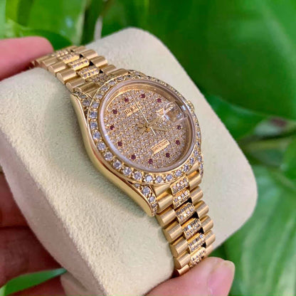 Swiss Rolex Datejust Diamond Dial Gold 622023