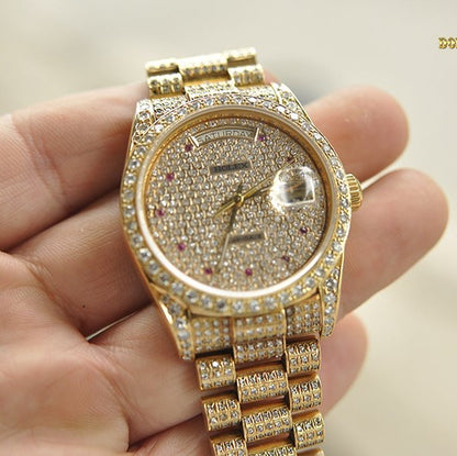 Swiss Rolex Day Date Diamonds Yellow Gold Srl185 621615