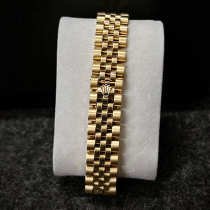 Swiss Rolex Lady Datejust Champagne Dial Diamond Bezel Gold Jubilee Bracelet 1454096