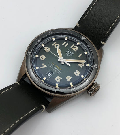 TAG Heuer Autavia Calibre 5 COSC 42mm Mens Watch WBE5190